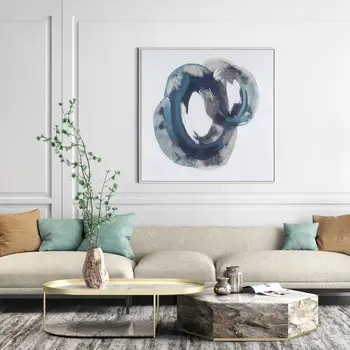 Ripples in Time And Hand Painted Canvas Hand Painted White Floater Frame Wall Art