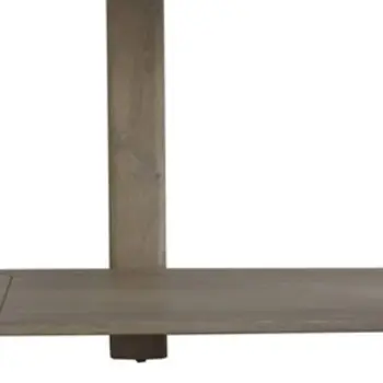 54" White Solid Wood Console Table With Shelf