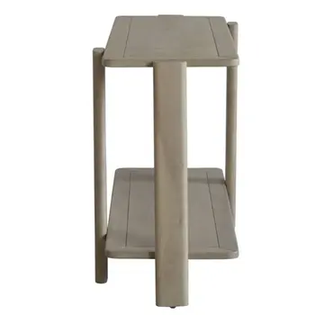 54" White Solid Wood Console Table With Shelf
