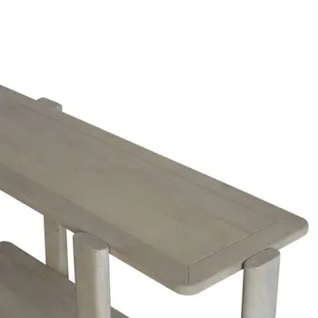 54" White Solid Wood Console Table With Shelf