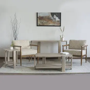 54" White Solid Wood Console Table With Shelf