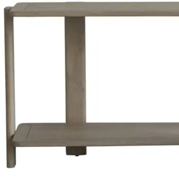 54" White Solid Wood Console Table With Shelf