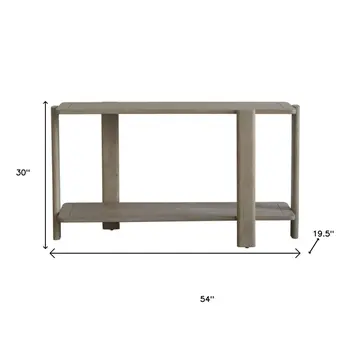 54" White Solid Wood Console Table With Shelf