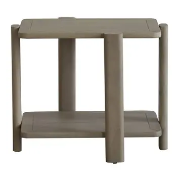 22" White Solid Wood End Table With Shelf