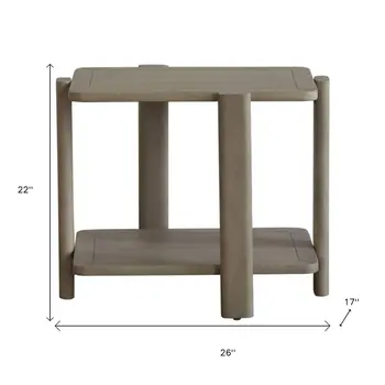 22" White Solid Wood End Table With Shelf