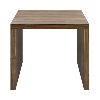 20" Walnut Wood Square Sled End Table