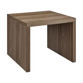 20" Walnut Wood Square Sled End Table