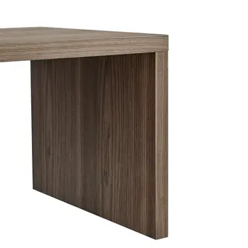 20" Walnut Wood Square Sled End Table