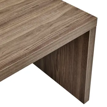 20" Walnut Wood Square Sled End Table
