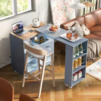 33" Gray Wood Rolling Kitchen Island With Storage