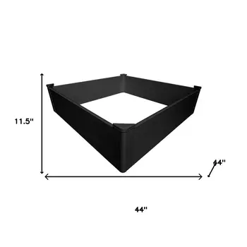 44" X 44" Black Heavy Duty Plastic Square Raised Garden Bed