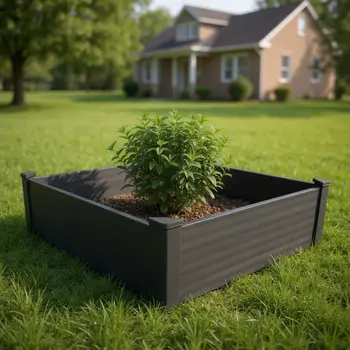 44" X 44" Black Heavy Duty Plastic Square Raised Garden Bed