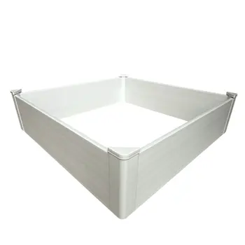 44" X 44" White Heavy Duty Plastic Square Raised Garden Bed