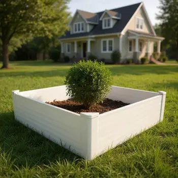 44" X 44" White Heavy Duty Plastic Square Raised Garden Bed