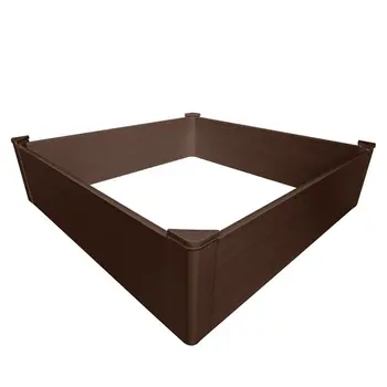44" X 44" Brown Heavy Duty Plastic Square Raised Garden Bed