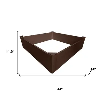 44" X 44" Brown Heavy Duty Plastic Square Raised Garden Bed