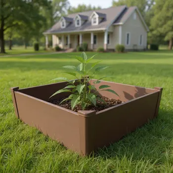 44" X 44" Brown Heavy Duty Plastic Square Raised Garden Bed