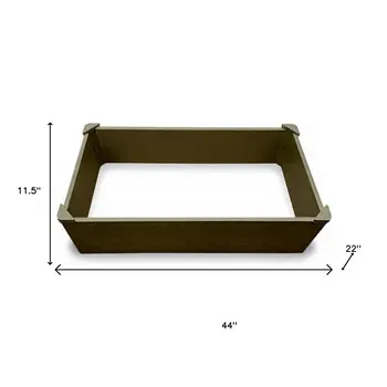 44" X 22" Tan Heavy Duty Plastic Rectangular Raised Garden Bed