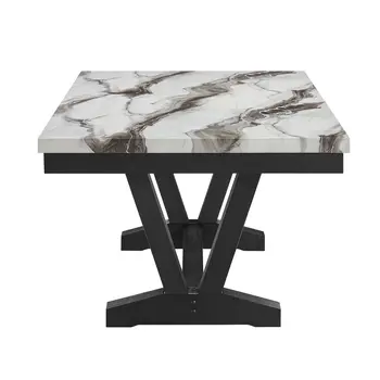 72" Black Wood Trestle Base Dining Table