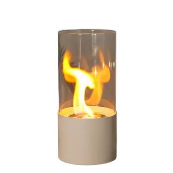 5" White Glass Ethanol Fireplace
