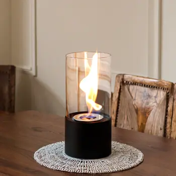 5" White Glass Ethanol Fireplace