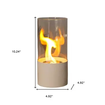 5" White Glass Ethanol Fireplace