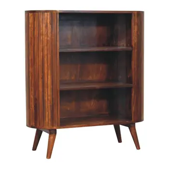 39" Brown Solid Wood Accent Cabinet With Two Doors