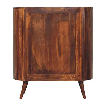 39" Brown Solid Wood Accent Cabinet With Two Doors