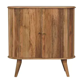 32" Brown Solid Wood Accent Cabinet With Two Doors