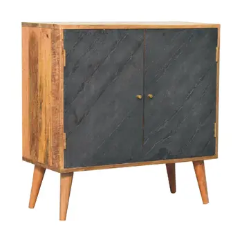 30" Brown Solid Wood Accent Cabinet With Two Doors