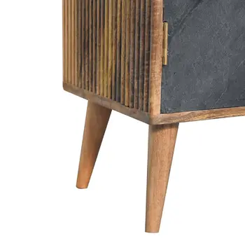 30" Brown Solid Wood Accent Cabinet With Two Doors
