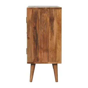30" Brown Solid Wood Accent Cabinet With Two Doors