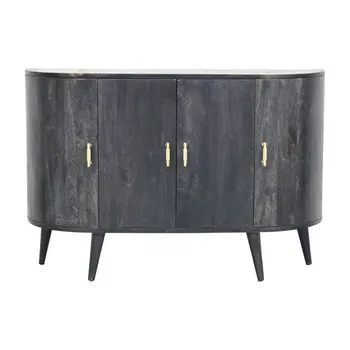 32" Brown Solid Wood Accent Cabinet With Two Doors