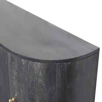 32" Brown Solid Wood Accent Cabinet With Two Doors
