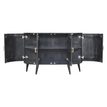 32" Brown Solid Wood Accent Cabinet With Two Doors