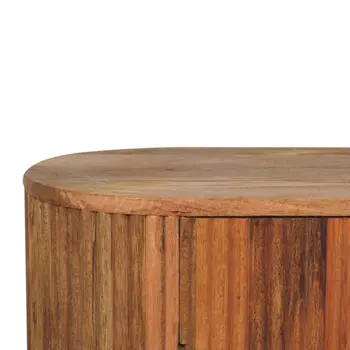 35" Brown Solid Wood Accent Cabinet With Two Doors