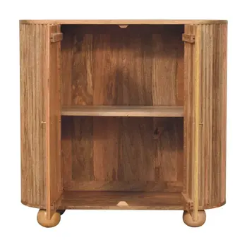 35" Brown Solid Wood Accent Cabinet With Two Doors