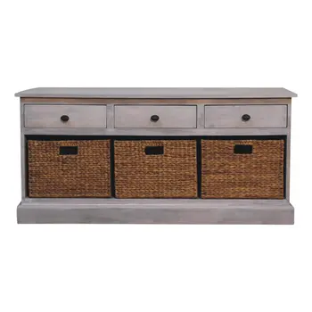 22" Brown Solid Wood Accent Cabinet With Two Doors