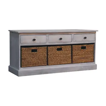22" Brown Solid Wood Accent Cabinet With Two Doors