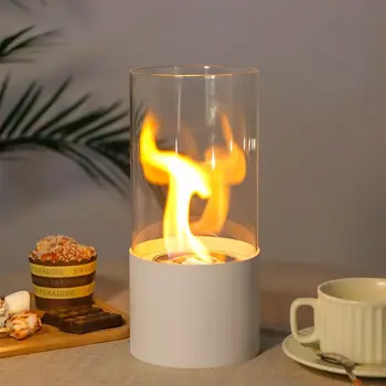 5" Black Glass Ethanol Fireplace