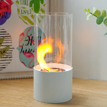5" Black Glass Ethanol Fireplace