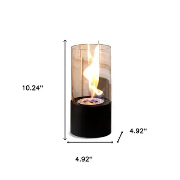 5" Black Glass Ethanol Fireplace