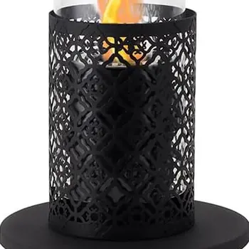 4" Black Glass Ethanol Fireplace