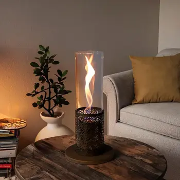 4" Black Glass Ethanol Fireplace