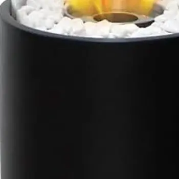 10" Black Glass Ethanol Fireplace