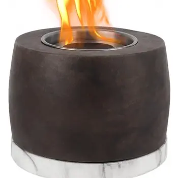 5" Black Glass Ethanol Fireplace