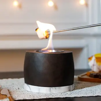 5" Black Glass Ethanol Fireplace