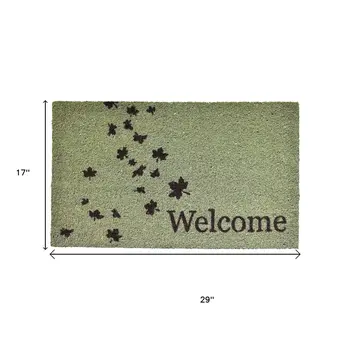 17" X 29" Green And Brown Fall Welcome Outdoor Coir Door Mat