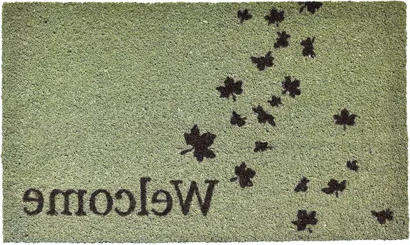 17" X 29" Green And Brown Fall Welcome Outdoor Coir Door Mat