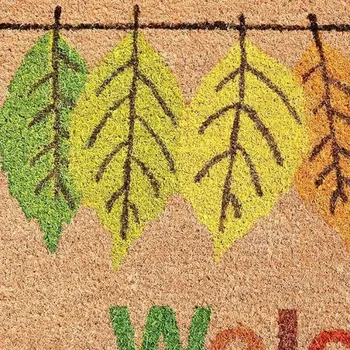 24" X 36" Natural And Brown Fall Welcome Outdoor Coir Door Mat